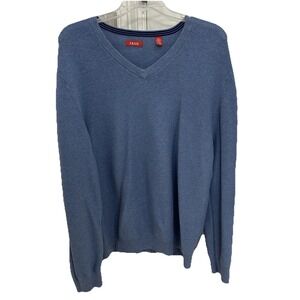 Izod Men's Premium Essentials V-neck Sweater In A Blue Color. Size XL EUC